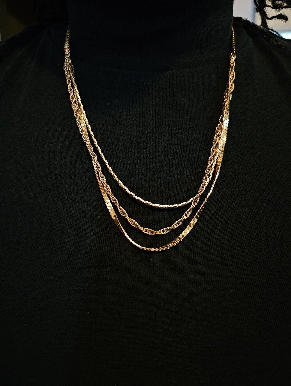 90s Vintage Nancy Meyers Style Gold Multi-Strand Layered Necklace
